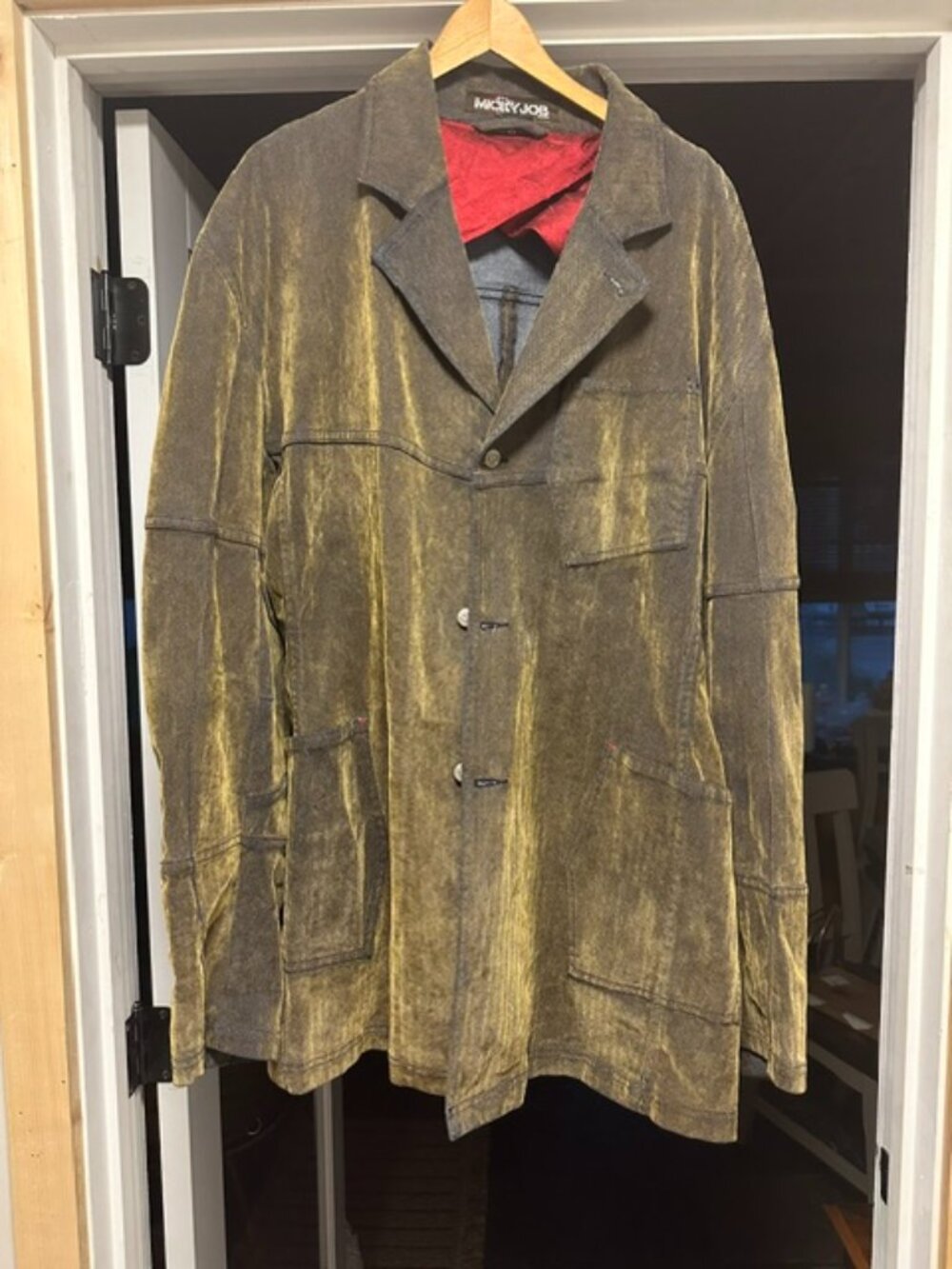 MICKY JOB DENIMOLOGY OLIVE HERRINGBONE BLAZER